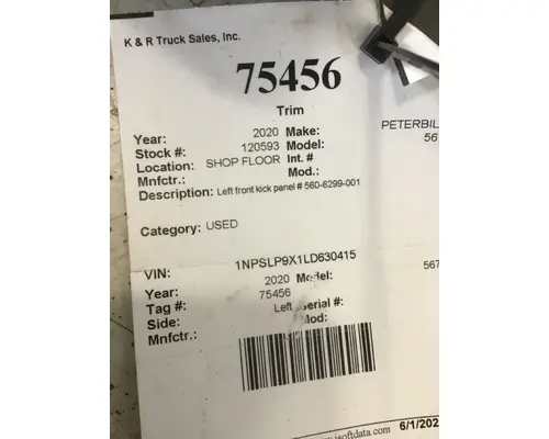 PETERBILT 365 Body Parts, Misc.