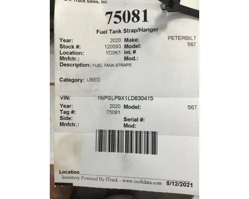 PETERBILT 365 Fuel Tank StrapHanger