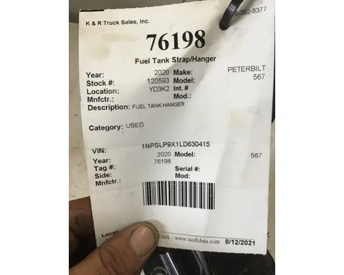 PETERBILT 365 Fuel Tank StrapHanger