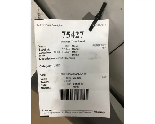 PETERBILT 365 Interior Trim Panel