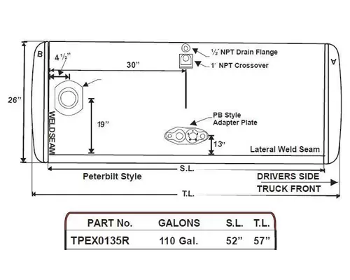 PETERBILT 378 1985-2007 FUEL TANK