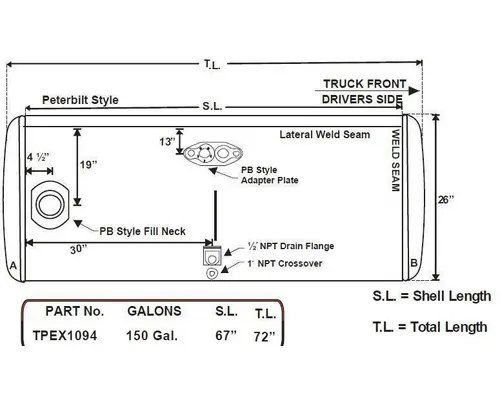 PETERBILT 379 1985-2007 FUEL TANK
