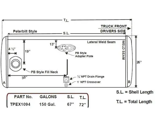PETERBILT 379 1985-2007 FUEL TANK