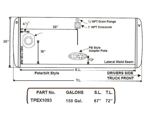 PETERBILT 379 1985-2007 FUEL TANK