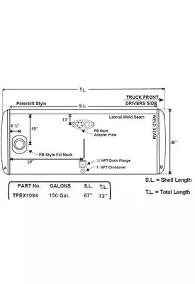 PETERBILT 379 1985-2007 FUEL TANK