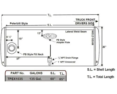 PETERBILT 379 1985-2007 FUEL TANK