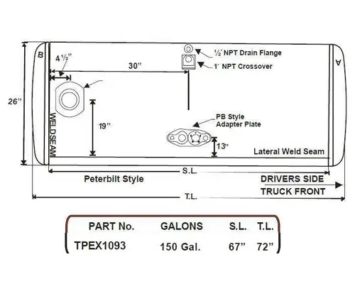 PETERBILT 379 1985-2007 FUEL TANK