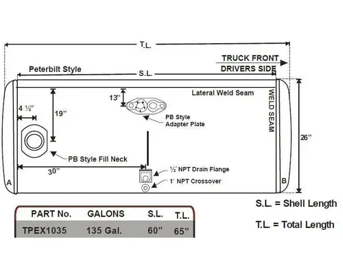 PETERBILT 379 1985-2007 FUEL TANK