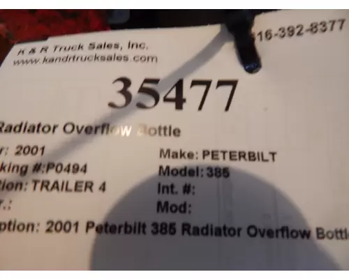 PETERBILT 385 Radiator Overflow Bottle