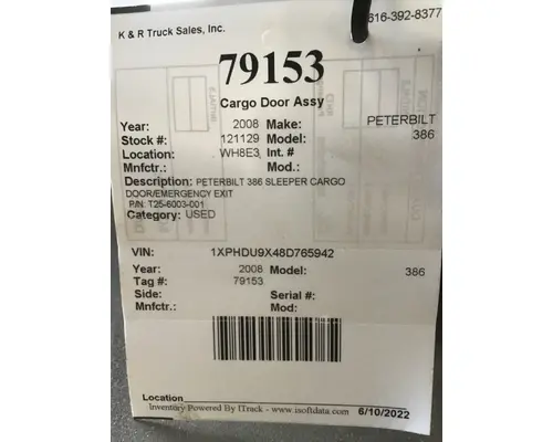 PETERBILT 386 Door Window Regulator, Front