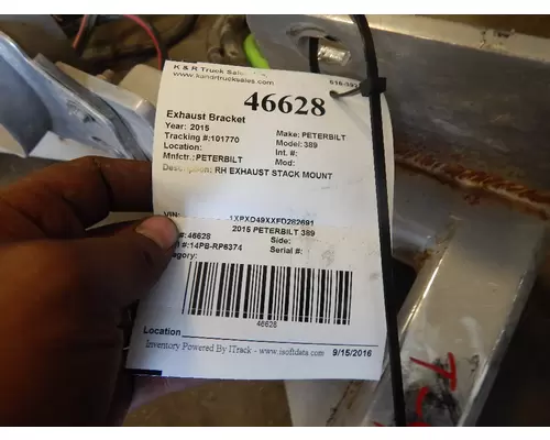 PETERBILT 387 Bracket, Exhaust