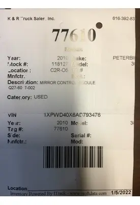 PETERBILT 387 Electronics & Modules 430