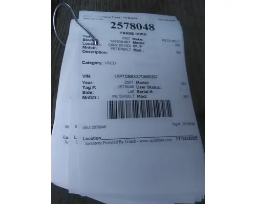 PETERBILT 387 FRAME HORN
