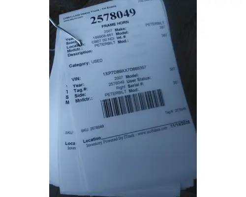 PETERBILT 387 FRAME HORN