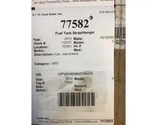 PETERBILT 387 Fuel Tank StrapHanger