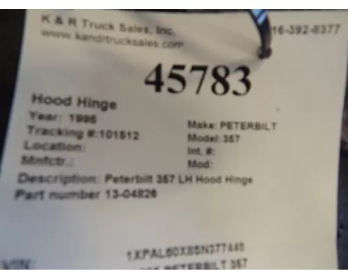 PETERBILT 387 Hinge, Hood