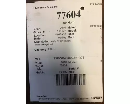 PETERBILT 387 Horn