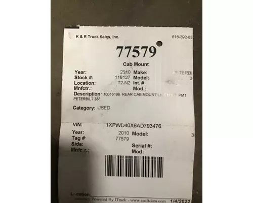 PETERBILT 387 Mounts, Cab