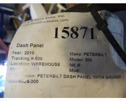 PETERBILT 388 Dash Panel