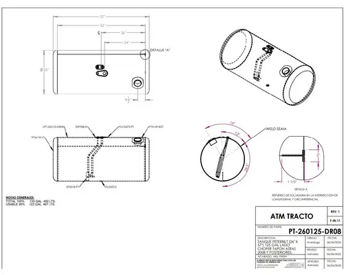 PETERBILT 389 2006-2024 FUEL TANK
