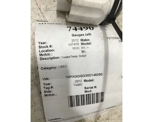 PETERBILT 389 Engine Gauges