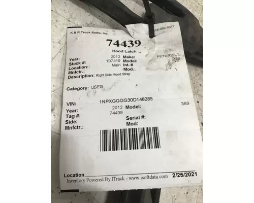 PETERBILT 389 Latches and Locks