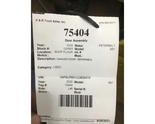 PETERBILT 567 Door Assembly, Front