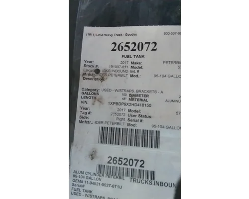 PETERBILT 579 2012-2022 FUEL TANK