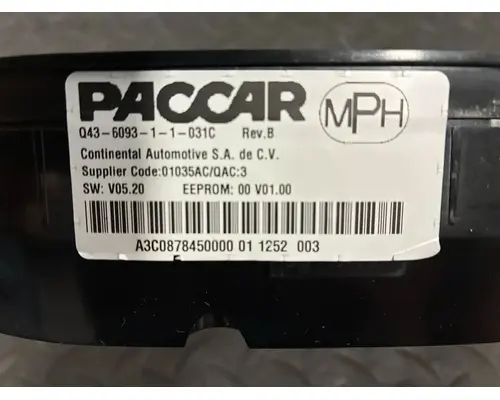 PETERBILT 579EV Instrument Cluster