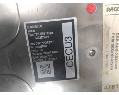 PETERBILT 579 CAB CONTROL UNIT MODULE