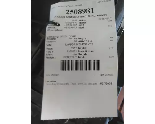 PETERBILT 579 COOLING ASSEMBLY (RAD, COND, ATAAC)