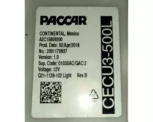 PETERBILT 579 ECM Cab control Module