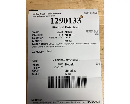 PETERBILT 579 Electrical Parts, Misc