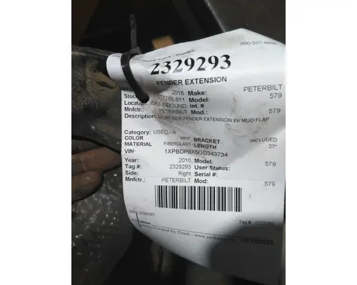 PETERBILT 579 FENDER EXTENSION