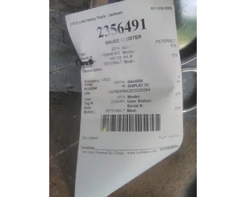 PETERBILT 579 GAUGE CLUSTER