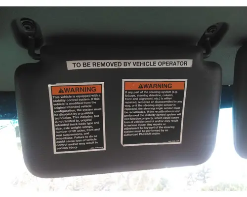 PETERBILT 579 INTERIOR SUN VISOR