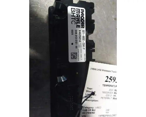 PETERBILT 579 TEMPERATURE CONTROL