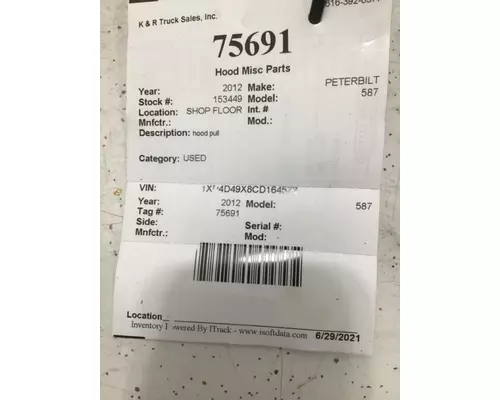 PETERBILT 587 Body Parts, Misc.
