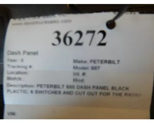 PETERBILT 587 Dash Panel