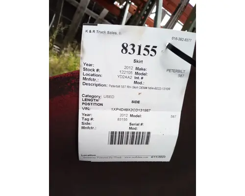 PETERBILT 587 Sleeper Fairing