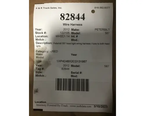 PETERBILT 587 Wiring & Harnesses
