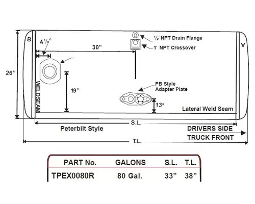 PETERBILT 75-84 GALLON FUEL TANK