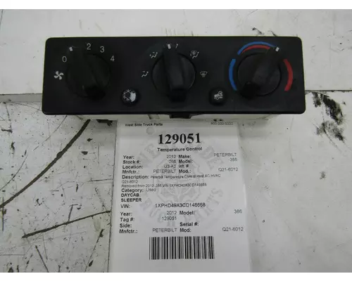 PETERBILT Q21-6012 Temperature Control