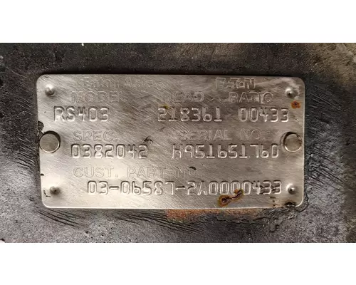 PETERBILT RS403 Differential (Single or Rear)