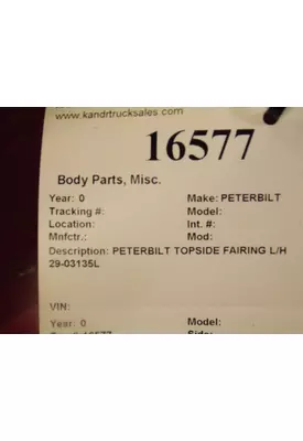 PETERBILT  Body Parts, Misc.
