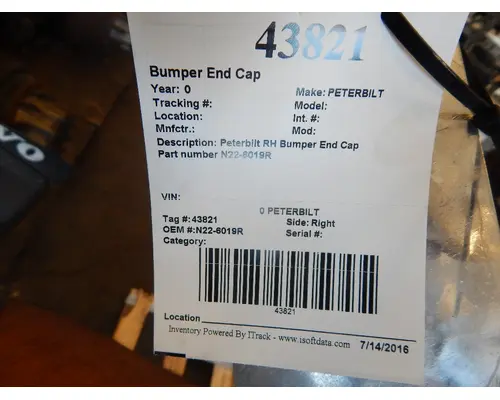 PETERBILT  Bumper End Cap