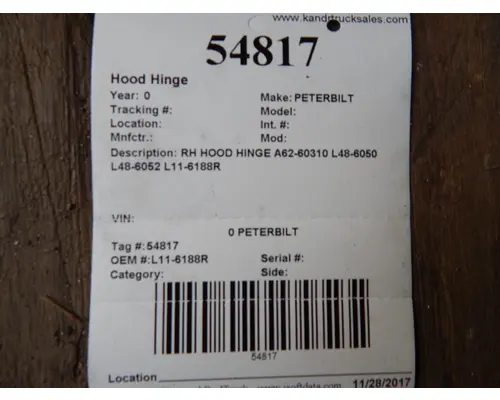 PETERBILT  Hood Hinge