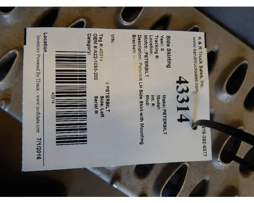 PETERBILT  Skirt