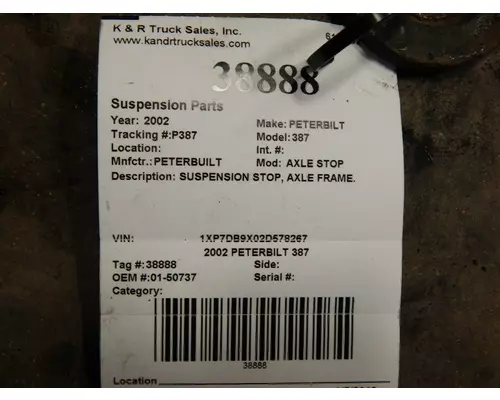 PETERBUILT AXLE STOP Suspension Parts