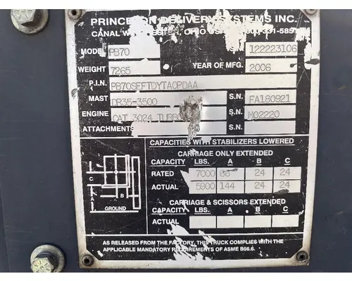 PRINCETON PB70 Vehicle For Sale
